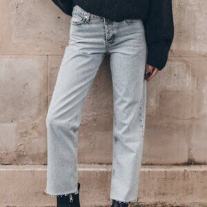 NEW Mikuta The Cropped Straight Jeans in Blue